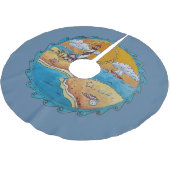 Sommerstrand Spaß an der sonnigen Küste Polyester Weihnachtsbaumdecke (Schrägansicht)