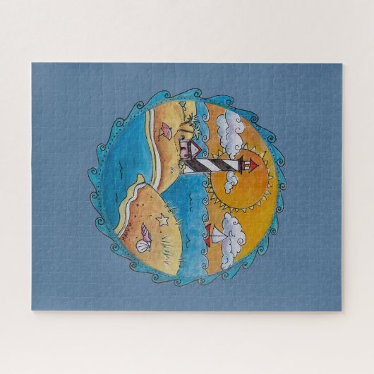 Sommerstrand Spaß an der sonnigen Küste Puzzle (Horizontal)