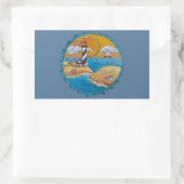 Sommerstrand Spaß an der sonnigen Küste Rechteckiger Aufkleber (Tasche)