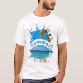 Sommerstrand-Splash-Illustration T-Shirt (Vorderseite)