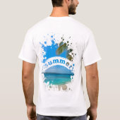 Sommerstrand-Splash-Illustration T-Shirt (Rückseite)
