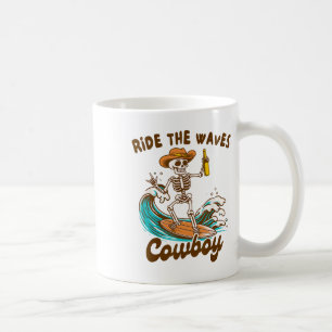 Sommerstrand-Surfliebhaber Western Reitet Die Well Kaffeetasse
