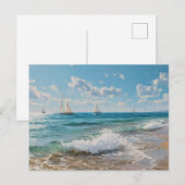 Sommerstrand Szene Küstenkunst Postkarte (Vorne/Hinten)