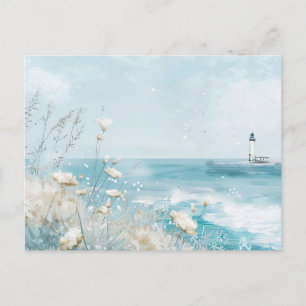 Sommerstrand Szene Küstenkunst Postkarte