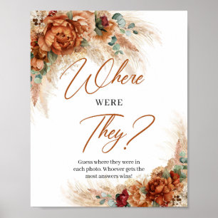 Sommerstrand Terracotta florale Wo waren sie? Poster