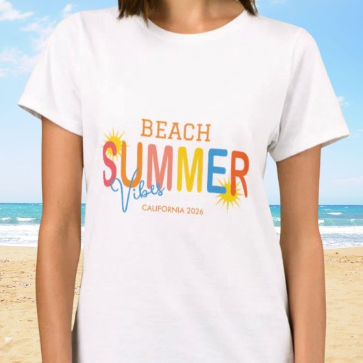 Sommerstrand Vibes Benutzerdefiniert T-Shirt