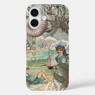 Sommerstrand vintage Oktopus antike Segel iPhone 16 Hülle