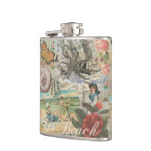 Sommerstrand Vintager Oktopus antikes Segeln Flachmann (Links)