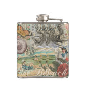 Sommerstrand Vintager Oktopus antikes Segeln Flachmann (Rückseite)