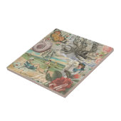 Sommerstrand Vintager Oktopus antikes Segeln Fliese (Seite)