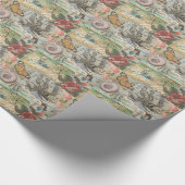 Sommerstrand Vintager Oktopus antikes Segeln Geschenkpapier (Ecke)