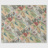 Sommerstrand Vintager Oktopus antikes Segeln Geschenkpapier (Flach)