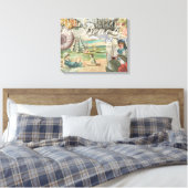 Sommerstrand Vintager Oktopus antikes Segeln Leinwanddruck (Insitu (Schlafzimmer))