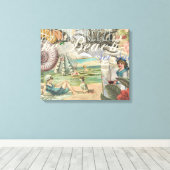 Sommerstrand Vintager Oktopus antikes Segeln Leinwanddruck (Insitu (Holzboden))