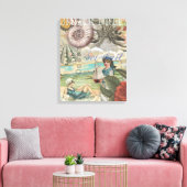 Sommerstrand Vintager Oktopus antikes Segeln Leinwanddruck (Insitu (Wohnzimmer))
