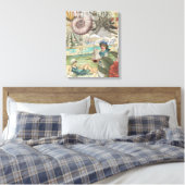 Sommerstrand Vintager Oktopus antikes Segeln Leinwanddruck (Insitu (Schlafzimmer))