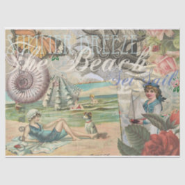 Sommerstrand Vintager Oktopus antikes Segeln Seidenpapier