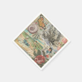 Sommerstrand Vintager Oktopus antikes Segeln Serviette (Ecke)