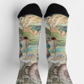 Sommerstrand Vintager Oktopus antikes Segeln Socken (Oben)