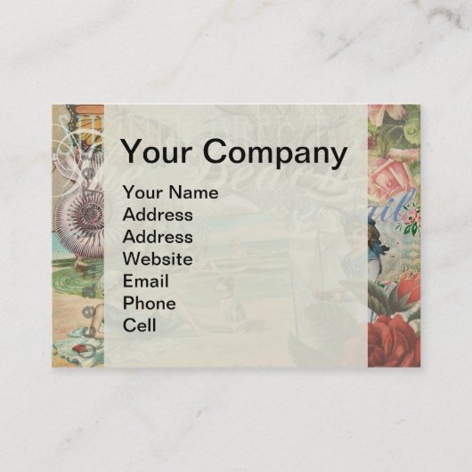 Sommerstrand Vintager Oktopus antikes Segeln Visitenkarte (Vorderseite)