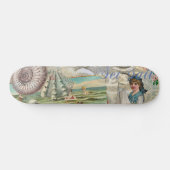 Sommerstrand Vintages Retro viktorianisch Skateboard (Horizontal)