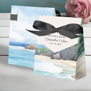 Sommerstrand Wasserfarbenlandschaft Hochzeit Geschenkschachtel
