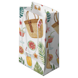 SOMMERSTRANDKORB FRÜCHTE UND BLUMEN KLEINE GESCHENKTÜTE