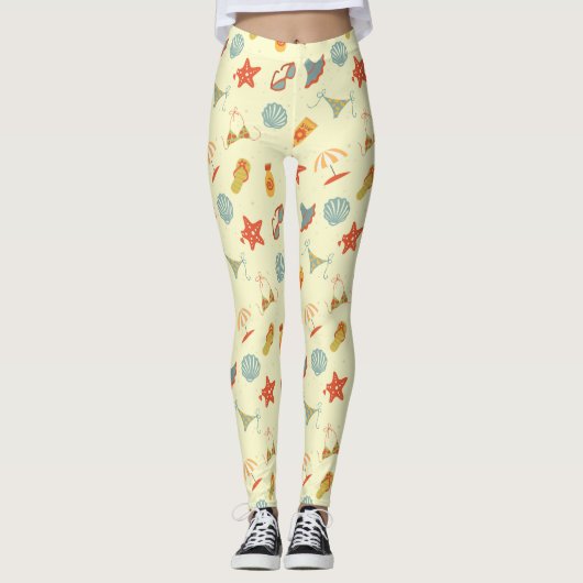 Sommerstrandmuster Leggings (Vorderseite)
