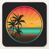 SOMMERSTRANDNATUR RECHTECKIGER PAPPUNTERSETZER (Vorderseite)