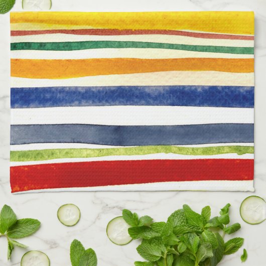 Sommerstreifen Geschirrtuch (Gefaltet)