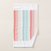 Sommerstreifen in Korallen und Türkis Badhandtuch Set (Handtuch)