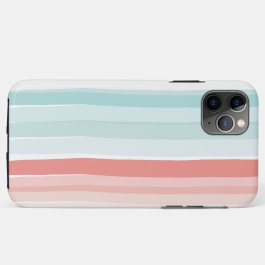 Sommerstreifen in Korallen und Türkis Case-Mate iPhone Hülle (Rückseite (Horizontal))