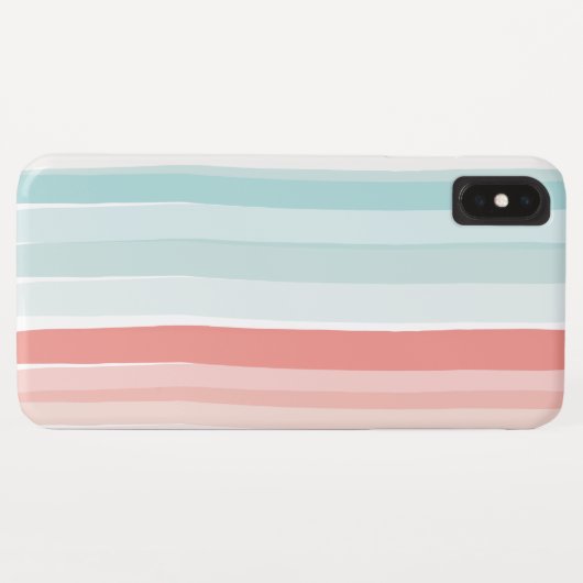 Sommerstreifen in Korallen und Türkis Case-Mate iPhone Hülle (Rückseite (Horizontal))