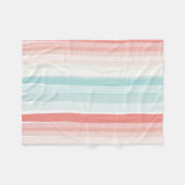 Sommerstreifen in Korallen und Türkis Fleecedecke (Vorderseite (Horizontal))