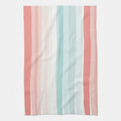 Sommerstreifen in Korallen und Türkis Geschirrtuch (Vertikal)