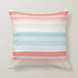 Sommerstreifen in Korallen und Türkis Kissen