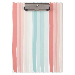 Sommerstreifen in Korallen und Türkis Klemmbrett