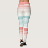 Sommerstreifen in Korallen und Türkis Leggings (Rückseite)