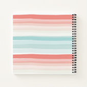 Sommerstreifen in Korallen und Türkis Notizblock (Rückseite)