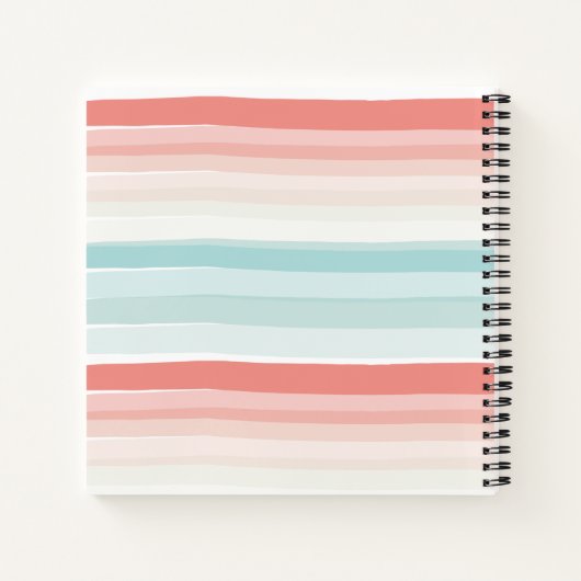 Sommerstreifen in Korallen und Türkis Notizblock (Rückseite)