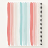 Sommerstreifen in Korallen und Türkis Notizblock (Rückseite)