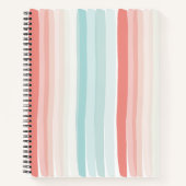 Sommerstreifen in Korallen und Türkis Notizblock (Vorderseite)