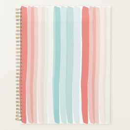 Sommerstreifen in Korallen und Türkis Planer