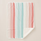 Sommerstreifen in Korallen und Türkis Sherpadecke (Vorderseite)