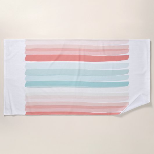 Sommerstreifen in Korallen- und Türkisbädern Strandtuch (Vorderseite)