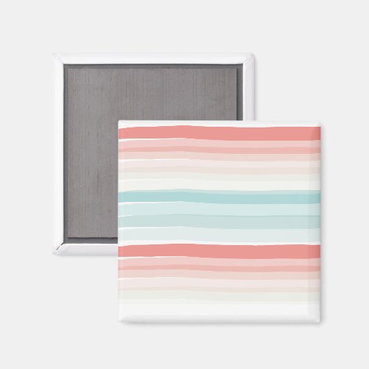 Sommerstreifen in Korallen- und Türkismagneten Magnet (Vorderseite/Rückseite)