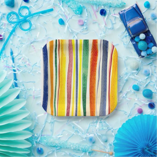 Sommerstreifen Pappteller (Party)