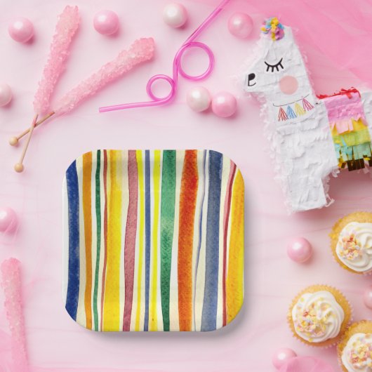 Sommerstreifen Pappteller (Party)