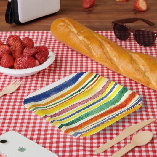 Sommerstreifen Pappteller (Picknick)