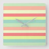 Sommerstreifen Quadratische Wanduhr (Vorderseite)